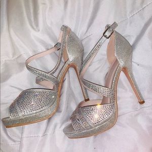 Silver Glittery High Heels